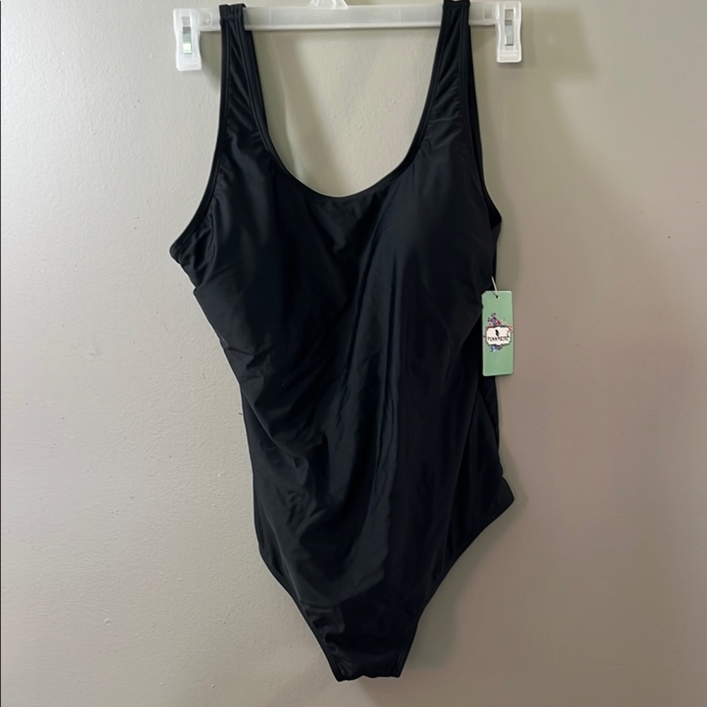 Sleek Black One-Piece Swimsuit